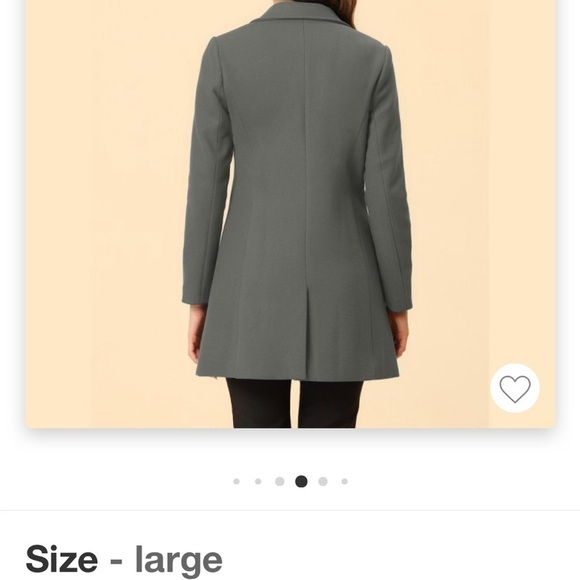 Allegra k women’s classic notched lapel long coat dark gray nwt - Picture 2 of 7